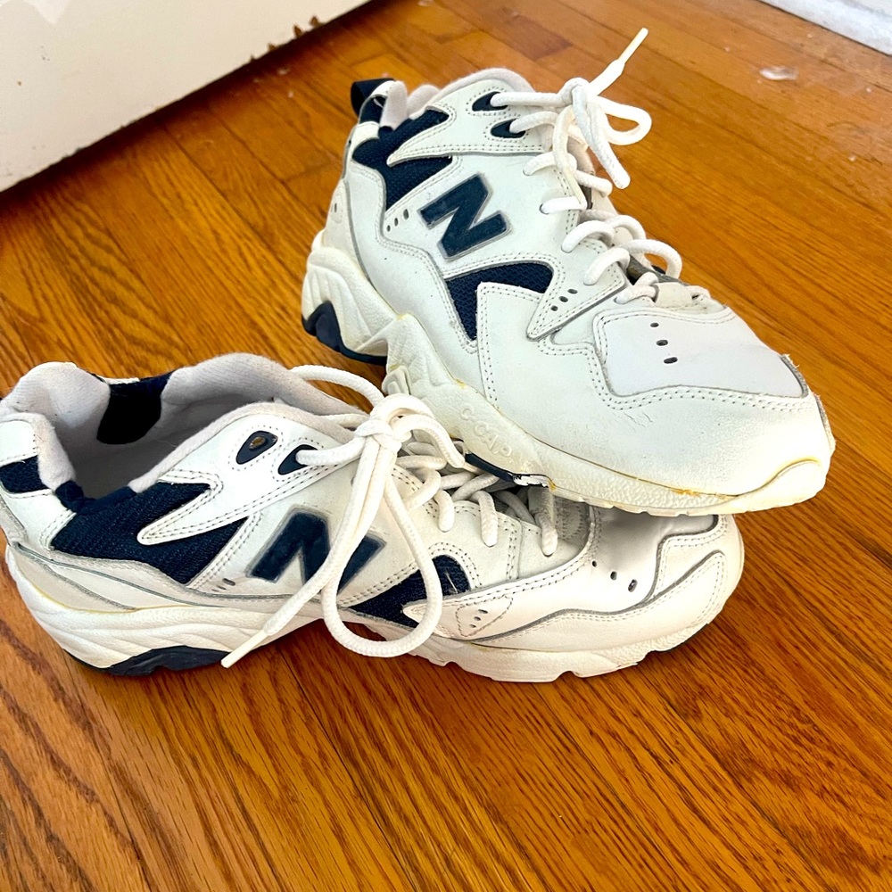 Blue and white vintage new balance shoes